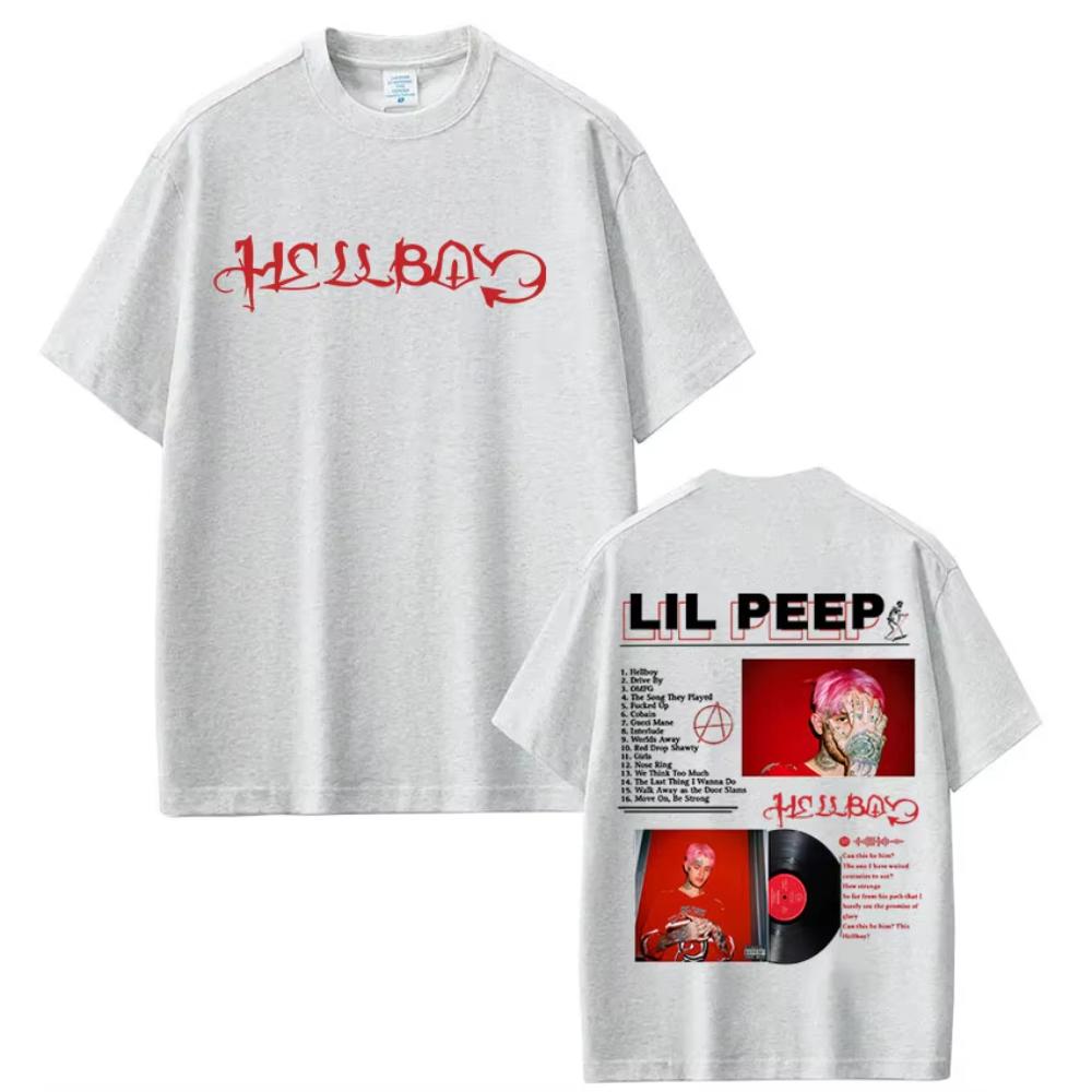 Raper Lil Peep Crybaby Hellboy Koszulka Męska Damska Odzież Moda Hip Hop Koszulka Bawełniana Oversize Krótki Rękaw Męskie Koszulki