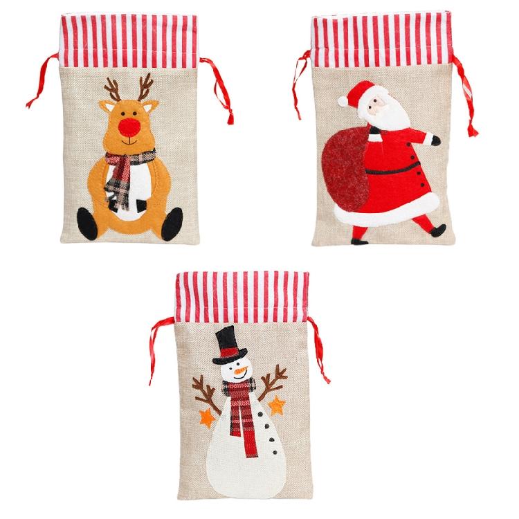Christmas Drawstring Gift Bags Merry Christmas Decoration Xmas Party Supplies