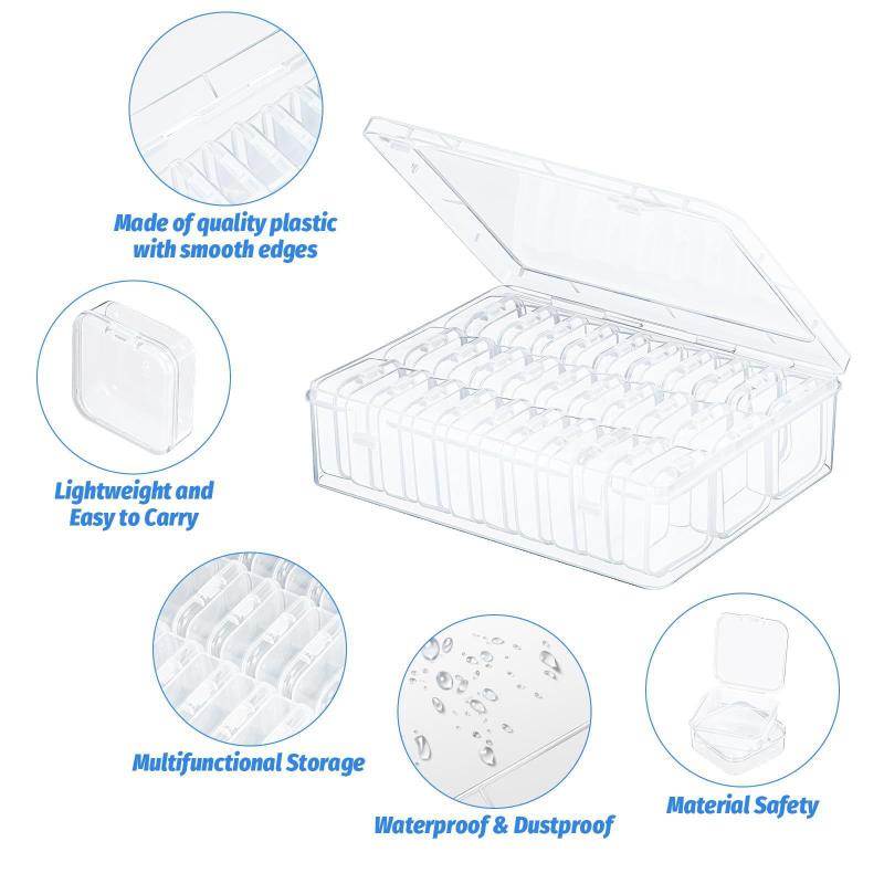 

Mini 30 Grids Jewelry Storage Boxes Set Transparent Plastic Case Diy Organizer For Earrings Rings Beads Button Craft Accessories