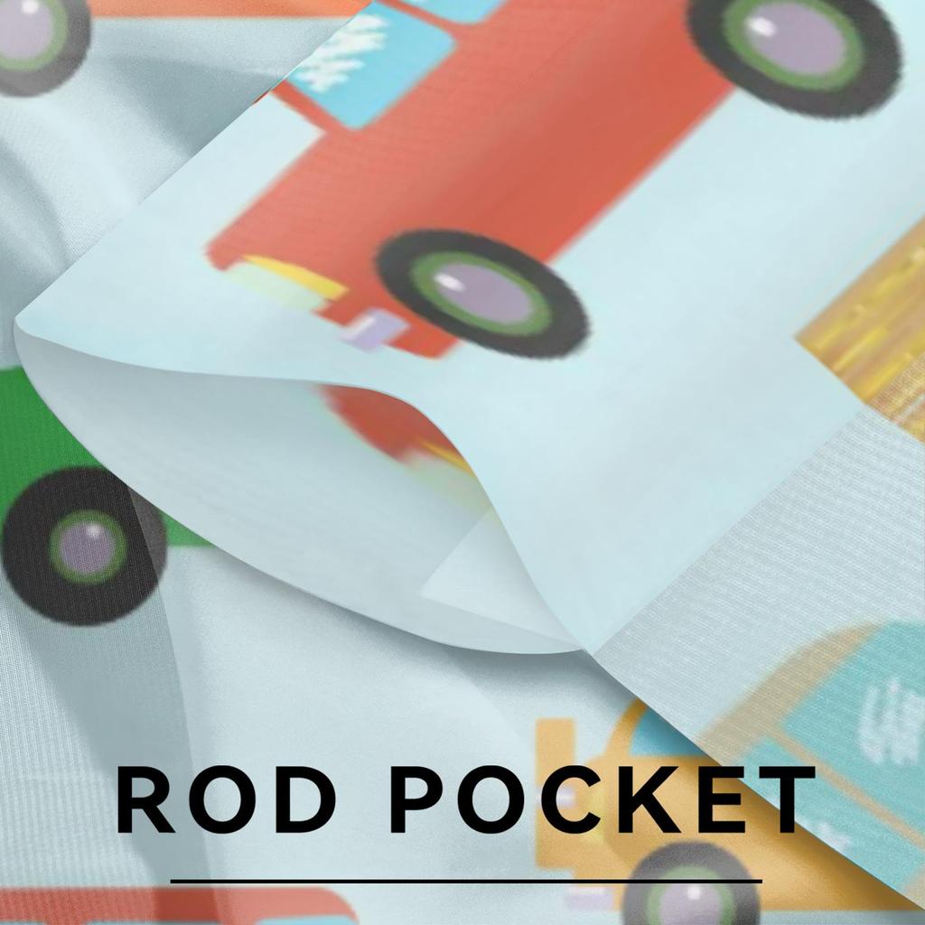 Herdesings Cute Car Sheer Tulle Curtains Cars Chiffon Drapes 2 Panels Window Curtains for Living Room Bedroom Kitchen Decoration