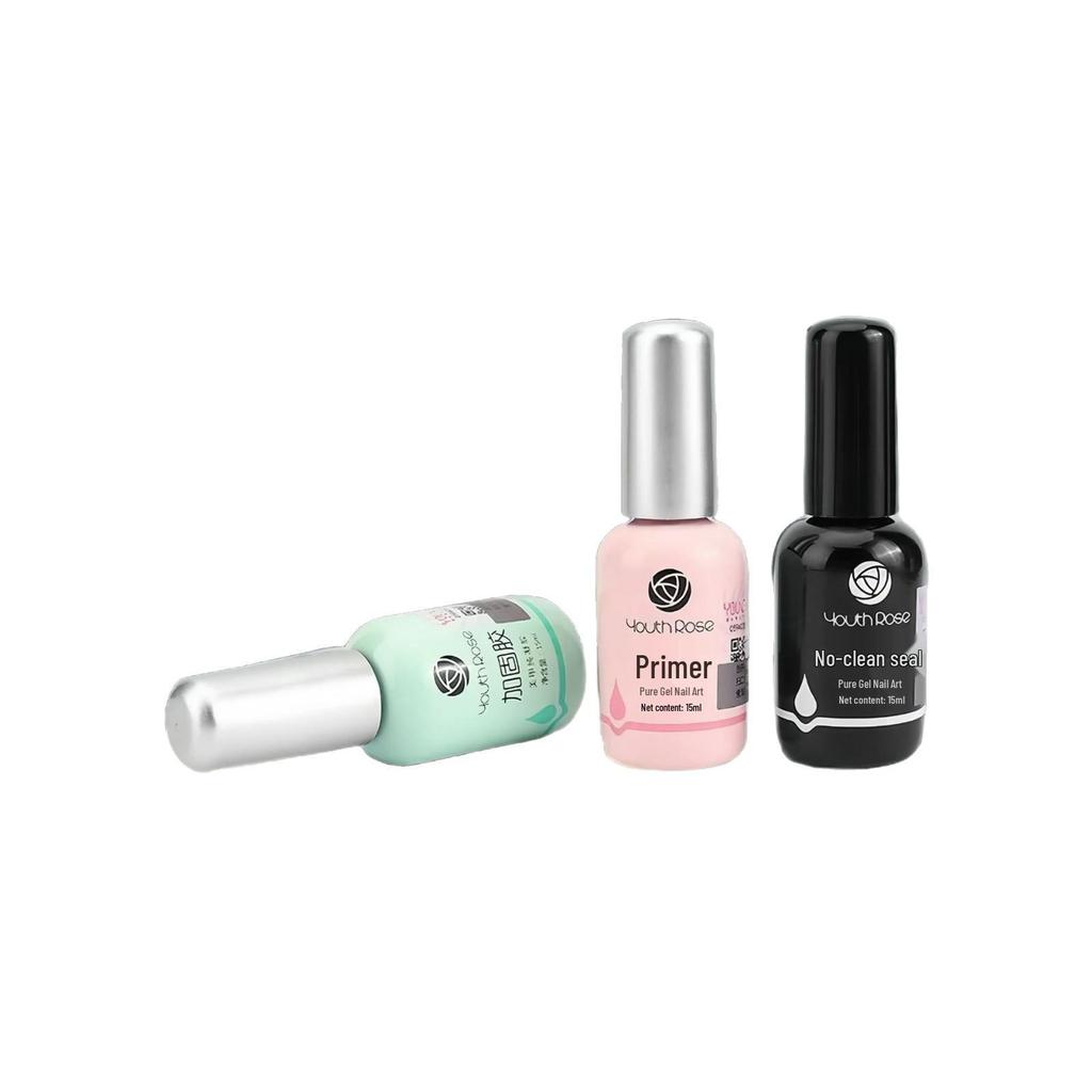 Yanrui Gel Nail Polish Set: Base Coat, Top Coat, Matte & Reinforcement Bonder.