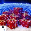 Solar Net Mesh String Lights, 3x2M Outdoor Net Mesh String Lights with Remote Net Lights Tree Wrap Fairy Light Net Hanging Light
