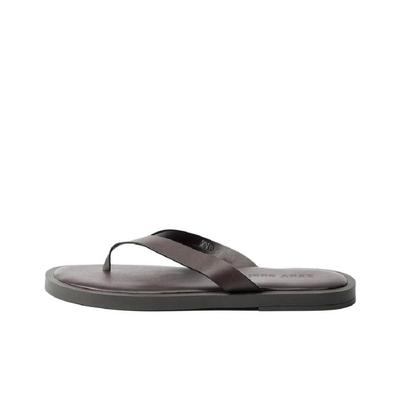 Leather Sandals 15 Goat Leather Fashion Slip-On Anti-Friction Flip Flops Men Sandals Crimson 2765620022
