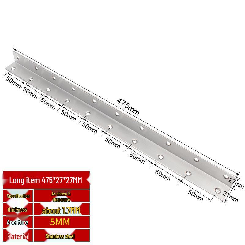Thick Stainless Steel 90° Angle Bracket for Furniture Fastening