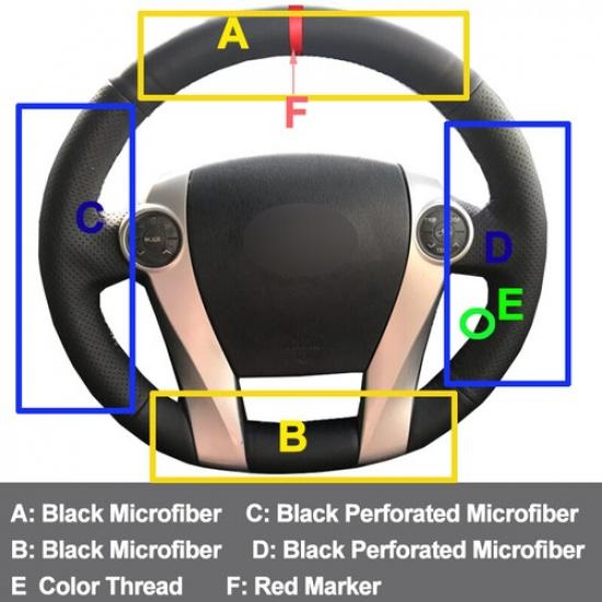 Hand Sewing Car Steering Wheel Cover For Toyota Prius 30(XW30) 2009-2015 C(US)