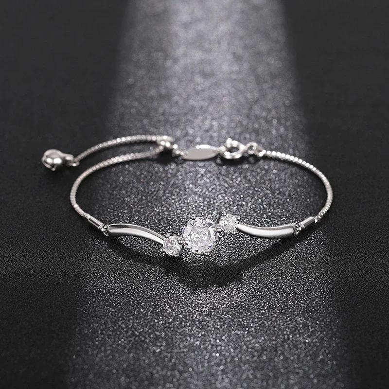 Huitan Fashion Luxury Bracelets for Women Wedding Ceremony Accessories with Brilliant Cubic Zirconia Gorgeous Jewelry for Female