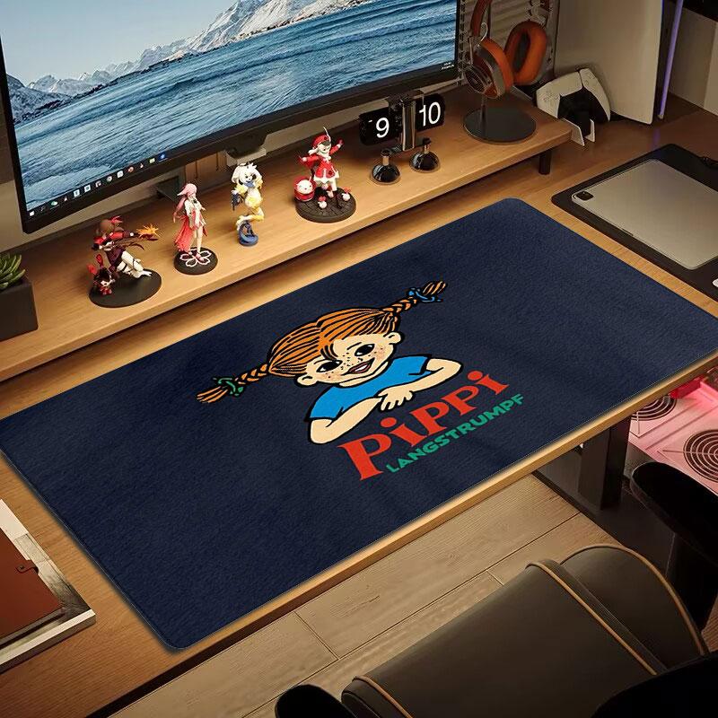 Pippi Longstocking Large Size Mouse Pad Large Gaming Table Cushion Non-slip Laptop Tablet Big Mousepad XXL Mat Mini PC Playmat With Lock Edge