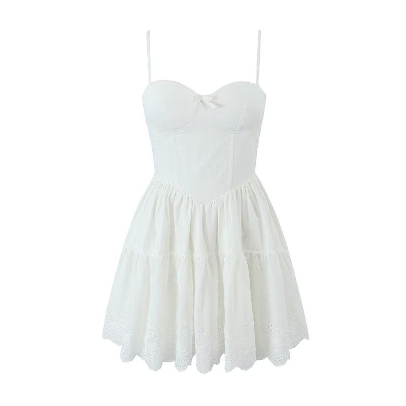 

NYR Ballet Style Niche Design Suspender Skirt Fishbone White Fishbone Chest Pad Skirt(High quality) L