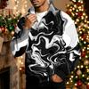 Men's Casual 1/4 Zip Stand Collar Sweatshirt with Printed Design for Everyday Wear