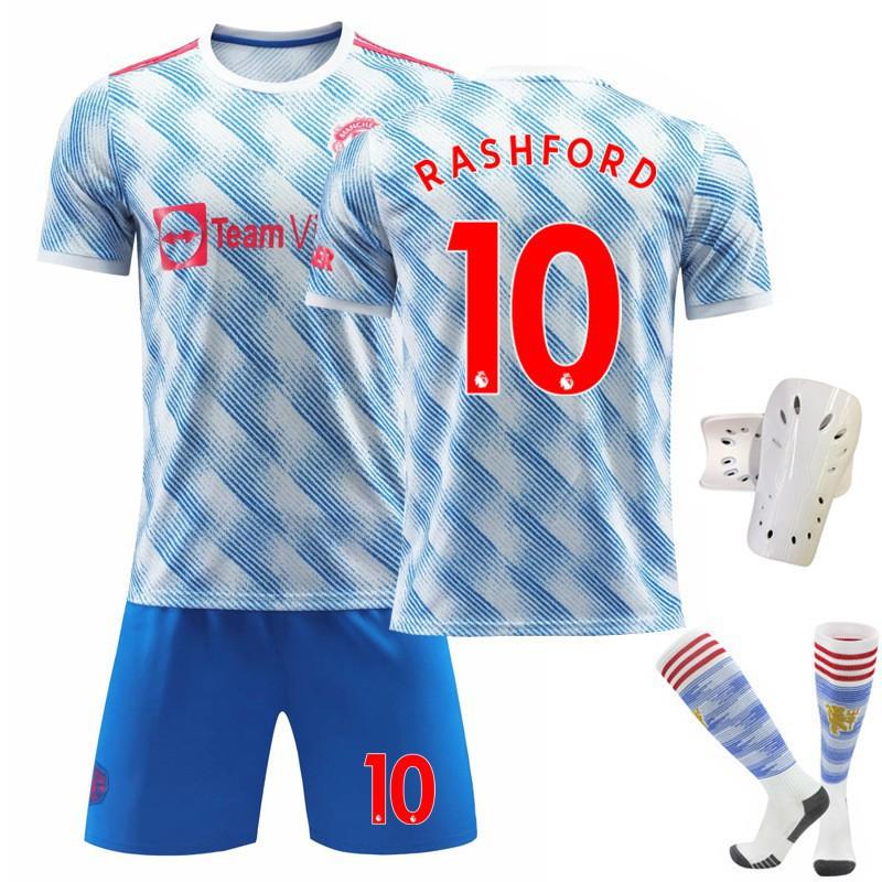 21-22 Red Devils Away No. 7 C Ronaldo Blue Jersey Set Football Uniform 6 Bogba Champions League Version Batch