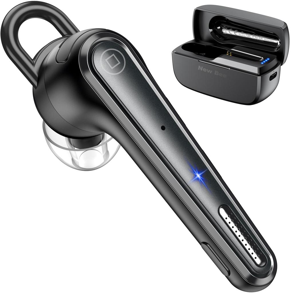 New Bee Bluetooth headset, Jedno ucho, Hovor hands-free, Oboustranný, Potlačení hluku, Vestavěný mikrofon, Funkce ztlumení, Simultánní