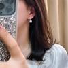 S925 Sterling Silver Versatile Dangle Earrings with White Gold Plating and Diamond Set