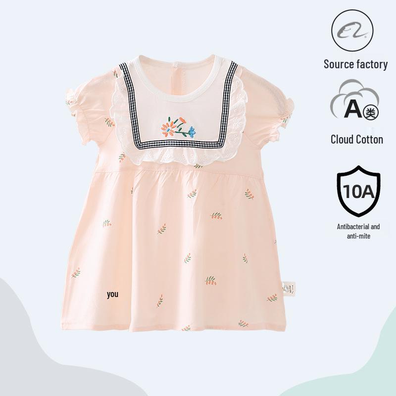 Bestseller Mädchen Sommerkleid mit kurzen Ärmeln aus Baumwolle - Stilvolles Prinzessinnen-Outfit für Kleinkinder