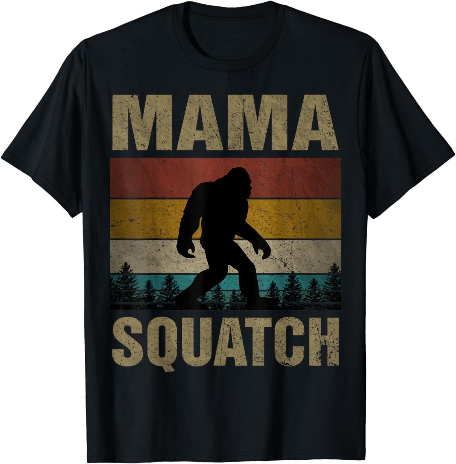 Mama Squatch Bigfoot Mama Sasquatch Yeti Family Matching Gift Unisex T-Shirt S