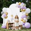 Arch Backdrop Stand, Set of 3, 1.8/1.5/1.2 m, Stable Structure, Easy Assembly, Gold Metal Arch Backdrop Stand with Cover, for Wedding, Birthday Party,