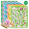 160pcs Easter Bunny & Egg Stickers - 8 Sheets Holographic Vinyl Decals for Youngsters, Party Favors, and Holiday Decorations