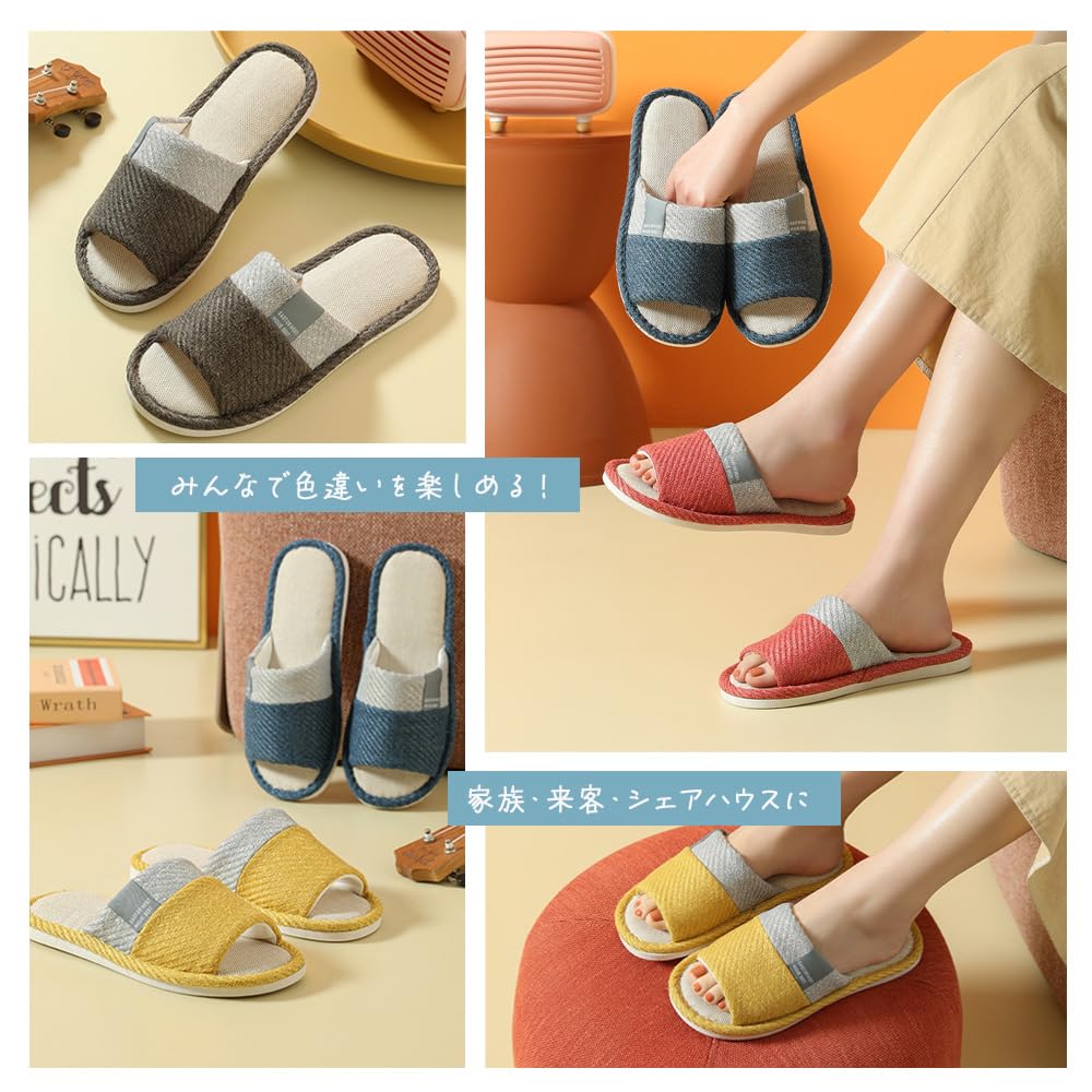 AZNABLE Indoor Slippers for Men and Guest Front Set of 4 Women, Slippers, Opening, (4 Pairs)