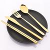4pcs Colorful Dinnerware Set Knife Fork Spoon Chopsticks Cutlery Set Mirror Stainless Steel Flatware Western Kitchen Tableware