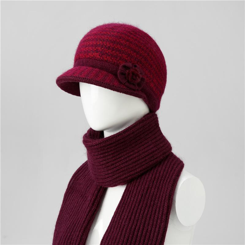 Autumn and winter hats Women's knitted hats Fleece warm wool hats Cold-proof cotton hats