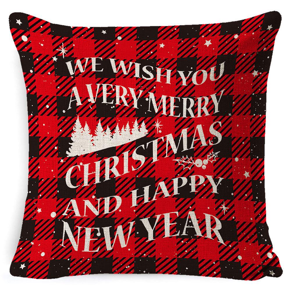 Home Furnishings Christmas Pillow Cover Nordic Plaid Linen Cushion Cover Sofa Cushion Cover