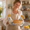 1 stk Håndlaget Steppete Kylling Ovnsvott, Varmebestandig Gryteklut, Rustikk Gårdskjøkkenhanske for Matlaging, Baking