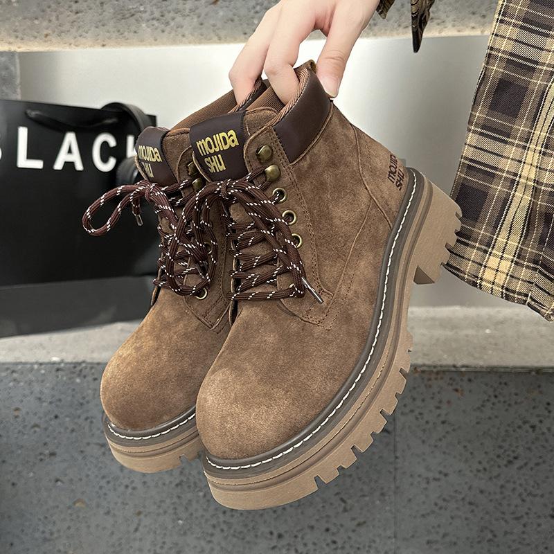 Rhubarb boots women's thick-soled Martin boots women's new autumn British style versatile and thin short boots summer