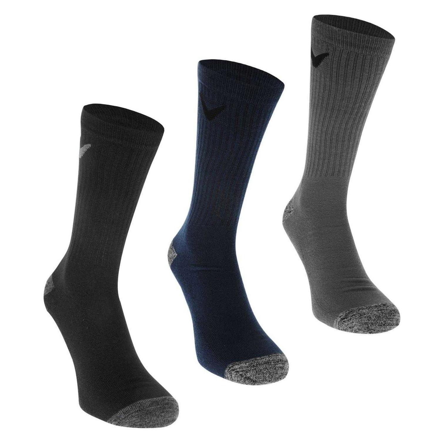 Callaway Heren Gewatteerde Sokken (Pak van 3) 7 UK-11 UK grijs/zwart