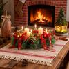Christmas Wreath Candlestick Ornaments, Simulated Wreath Candlestick Desktop Decorations And Wall Hangers