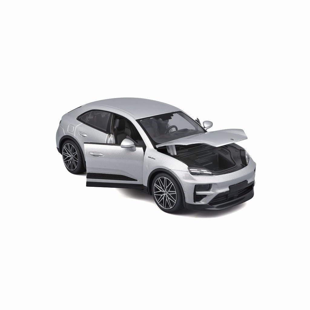 Kyosho BURAGO 1/24 Porsche Macan 4 Electric 2024 Silver Finished Model BUR21114S
