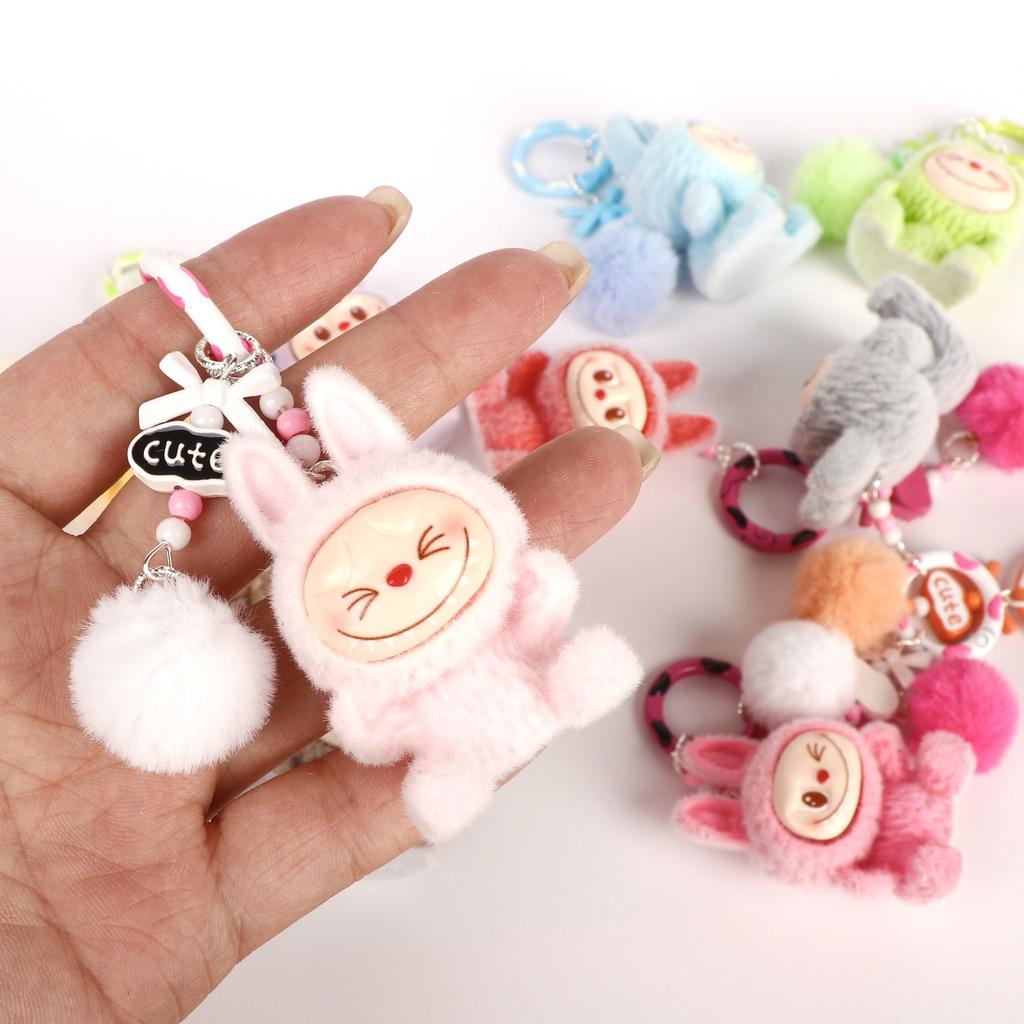 10pcs/set New Bag Decoration Key Rings Key Chains Plush Keychain Pendant, Plush Cloth Figurine Bag Decoration Key Rings Key Chains