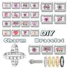Sweet Pink Flowers Girls' Eye Cherry Star Bow Love Charm Link Fit 9mm Stainless Steel Bracelet Women Men Making DIY Jewelry Gift