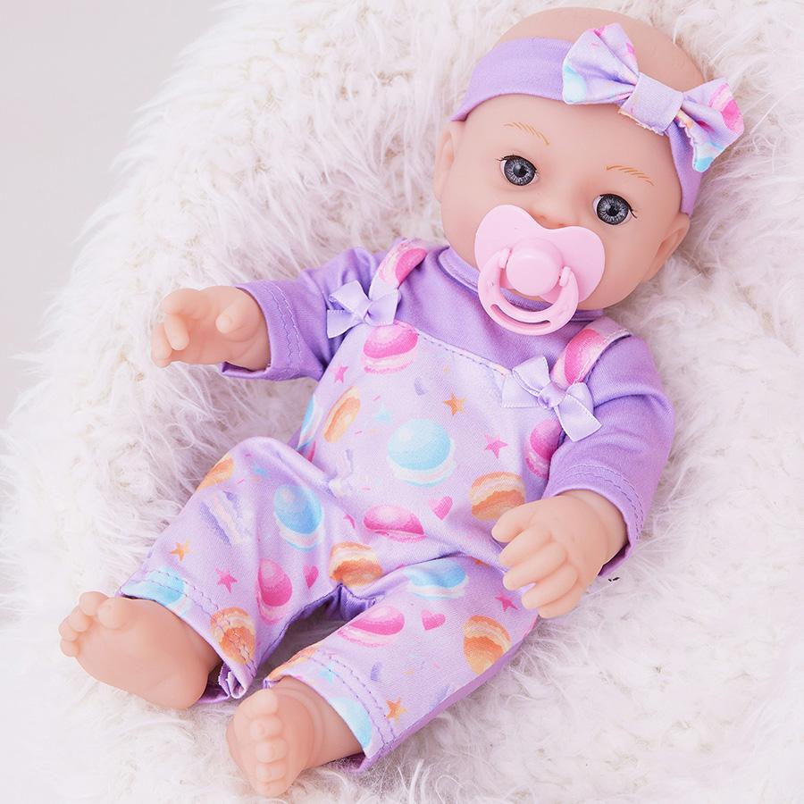 Simulation Doll Cute Purple Clothes with Pacifier 30CM Reborn Doll Simulation Doll Girl Gift