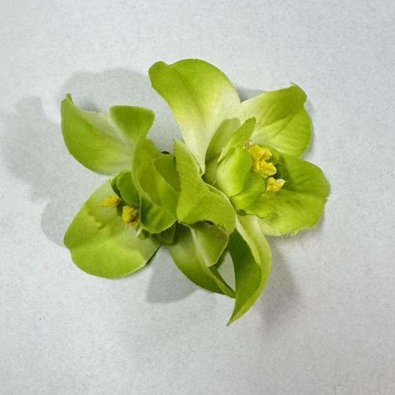 

Sweet Blending Simulation Flower Hair Clip Women New High-end Style Side Bangs Temperament зелёный