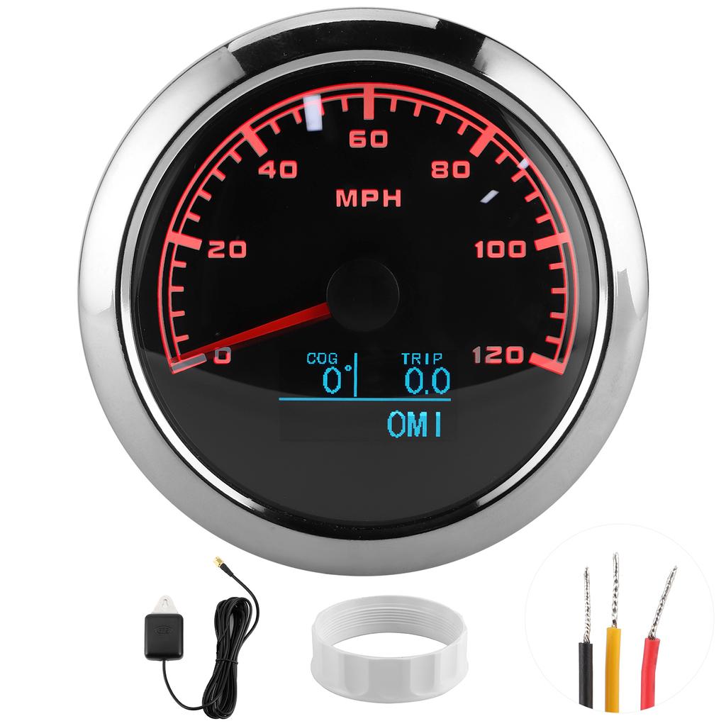 85mm GPS Tacho Armaturenbrett Kilometerzähler HD Anzeige für Boot Yacht Motorrad Auto 120MPH