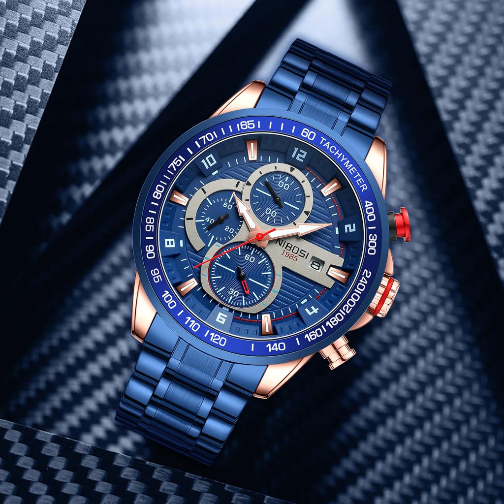 Fashion Large Dial Men'S Watch, Furnace Vacuum Plated Stainless Steel With Quartz Watch Men