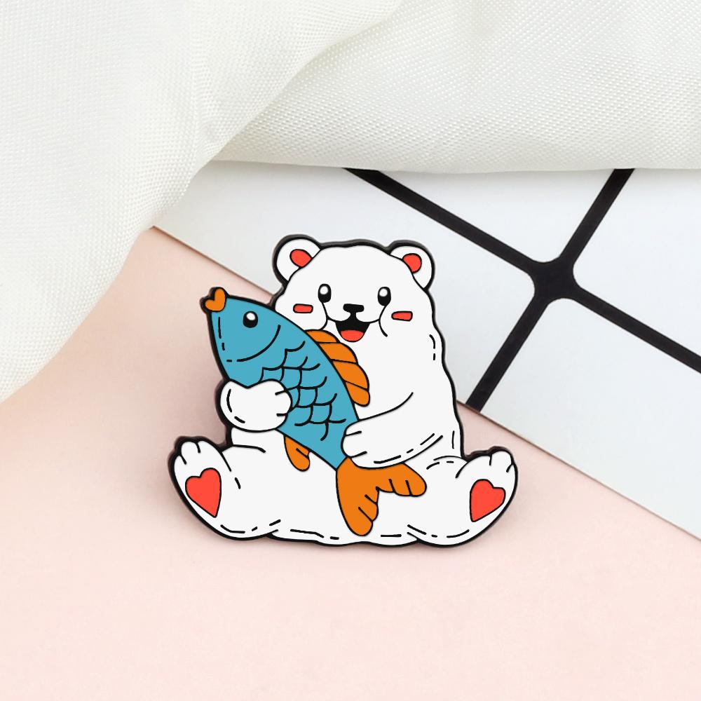 Cute Animal Forest Garden Enamel Pin Cat Dog Bear Giraffi Bunny Brooches Cartoon Bag Lapel Pins Badge Jewelry Kids Friends Gifts