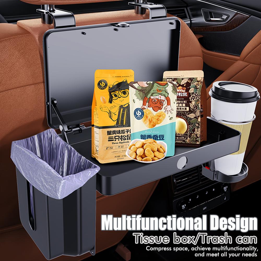 Car Seat with Foldable Table, Back Seat Storage Bag Waterproof Capacity for Car Truck SUV,Auto Accessories with Trash Bag Holder