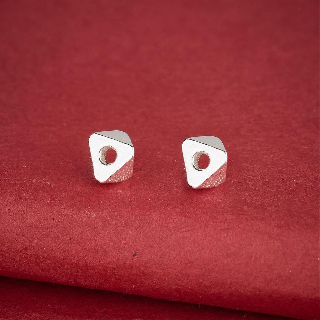 Polygonal Crushed Silver Triangle Spacer Beads: S925 Sterling Silver for DIY Rope Bracelets and Handmade Accessories