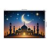 Ramadan Eid Tischsets Islamische Moschee Mondsichel Stern Design Festliche Tischdekoration für Iftar Eid al Fitr Langlebig Waschbar
