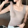 H263 Double-sided Wool Cashmere Silk with Chest Pads Padded Warm Undershirt Female Non-marking Underwear Inner Take Outside Wear for Cool Girl