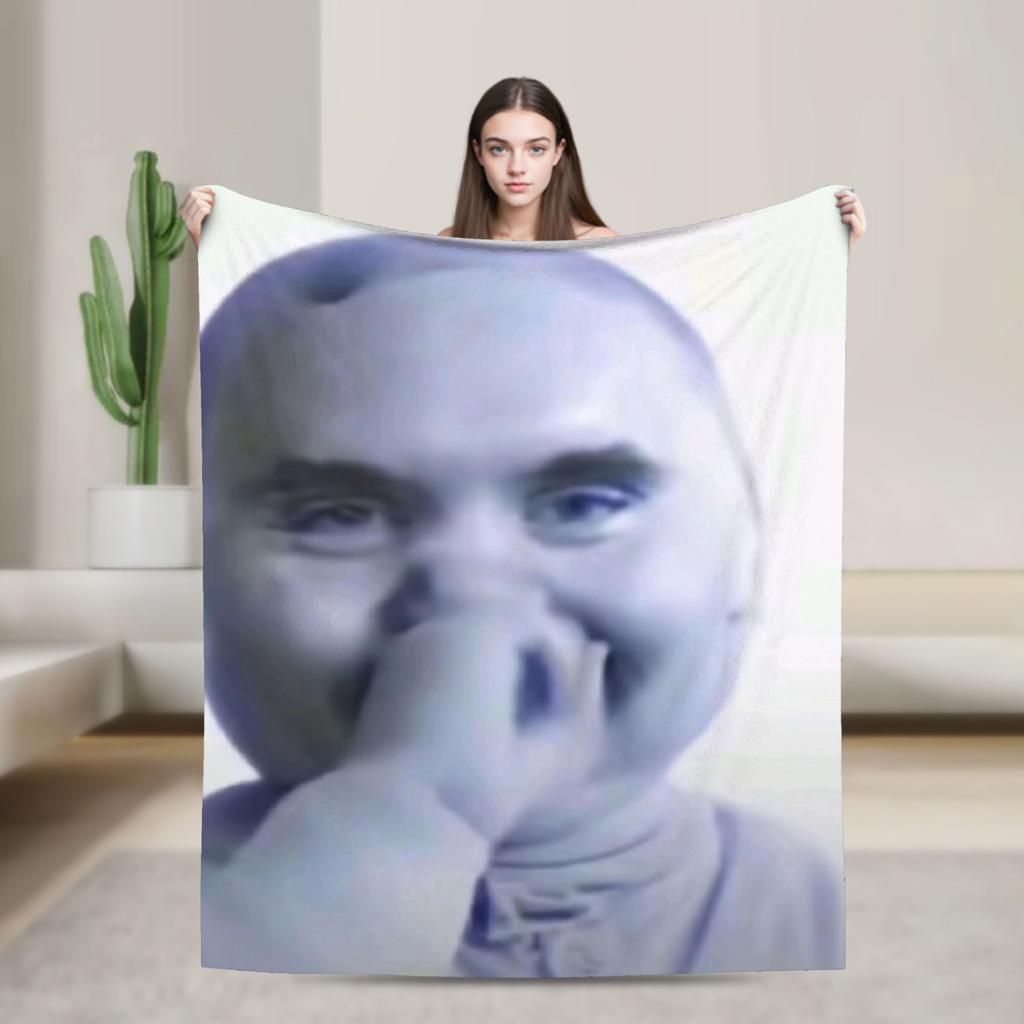 Charlie Kirk Creative Meme Funny Blankets Velvet Printed Blue Baby Multifunction Lightweight Throw Blankets for Home