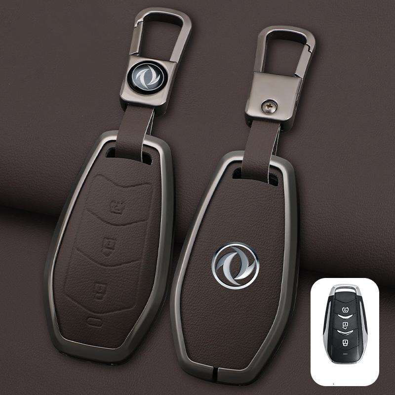Zinc Alloy Leather Car Key Case Cover Shell Fob For Dongfeng FengGuang Seres Evolute i-Space i-Pro Landian E5 Accessories
