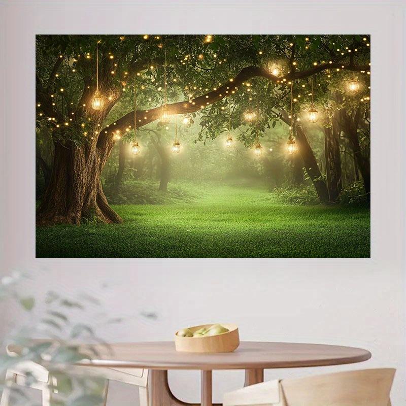 1 Magic Forest Party Background Cloth - Durable polyester material, suitable for weddings and birthdays