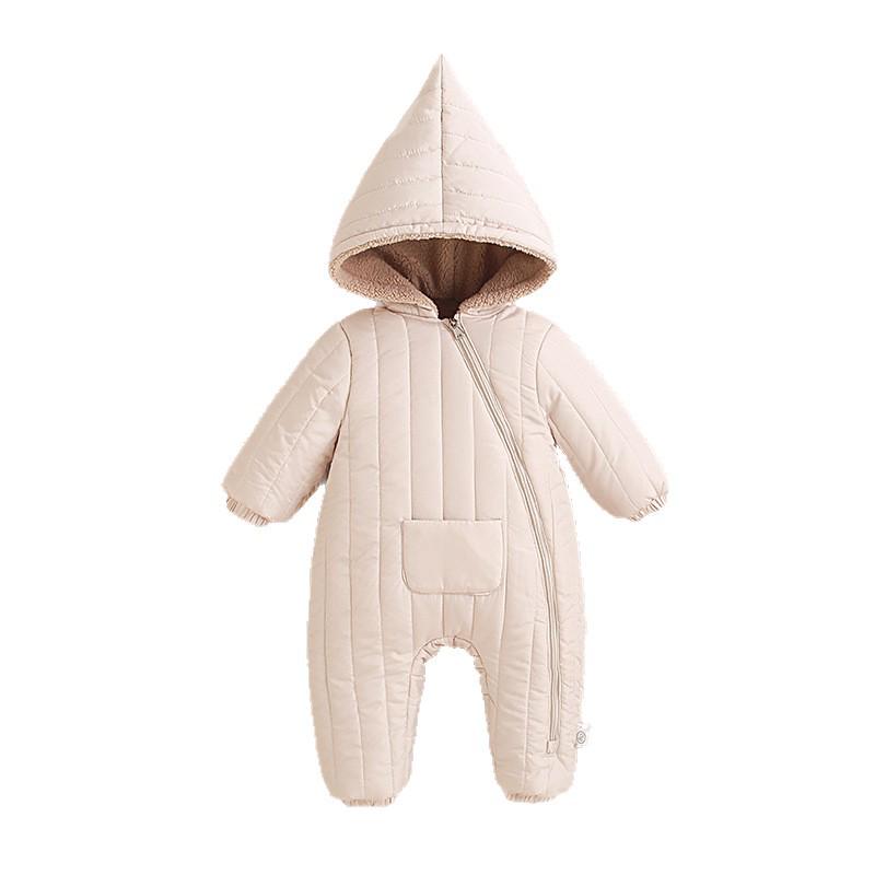 Velvet-Lined Baby Onesie for Autumn & Winter - Newborn Full Moon Romper