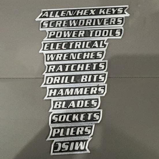 1/10/12Pcs Magnetic Toolbox Label Easy To Read Reusable 3D Magnetic Tool Chest Organizer Tag Mini Toolboxes Drawers Marker Organization Label