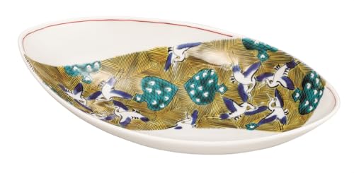 Kutani ware Iwataya 8.5 inch bowl, Ko-Kutani style Karuta K9-302