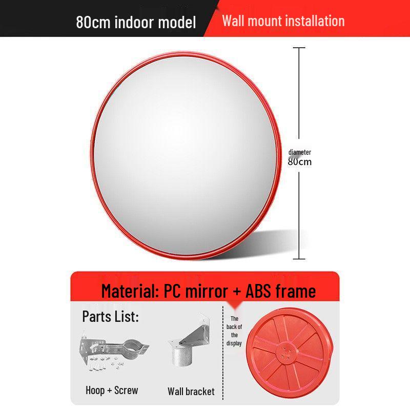 Wide-Angle Outdoor/Indoor Traffic Convex Mirror for Safety and Anti-Theft