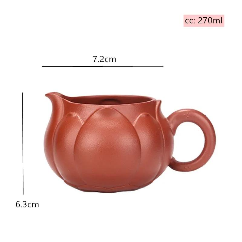 

270ml Handmade Raw Ore Dahongpao Lotus Fair Cup Yixing Purple Sand Teapot Customized Tea Infuser Tradition Tea Set Accessories 270ML