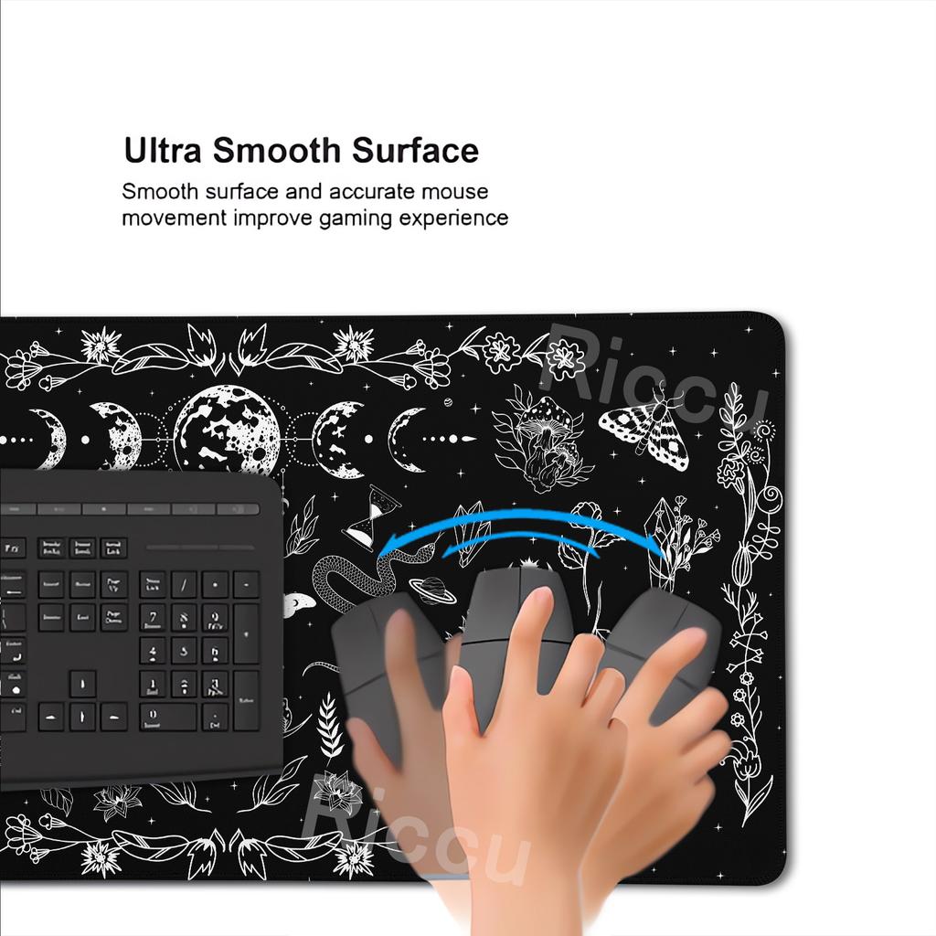 Cute Black Goth Desk Mat XXL Large Extended Desk Pad Witch Divination Mouse Pad Office Computer Keyboard Mousepad Gamer Carpet