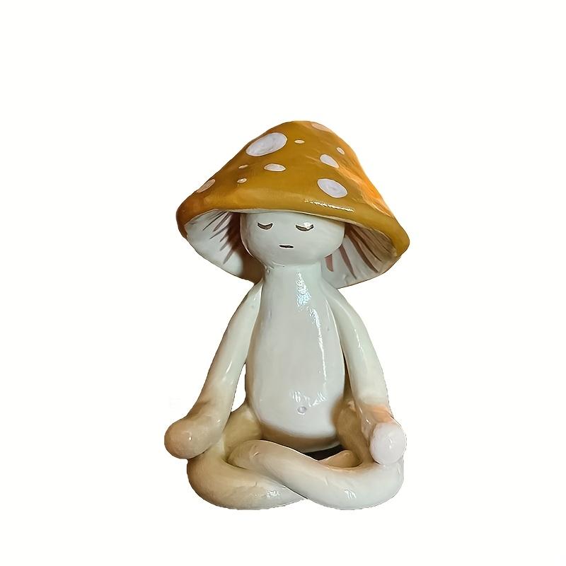 

Charming Resin Mushroom Yoga Meditation Statue - Serene Home, Garden & Office Decor, Perfect for Christmas, Thanksgiving